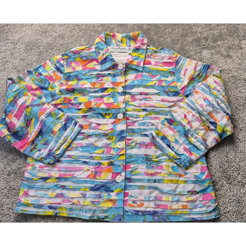 PATCHINGTON JACKET WOMANS XL COLORFUL BRIGHT MULTICOLOR‎ BLAZER Hippie Boho